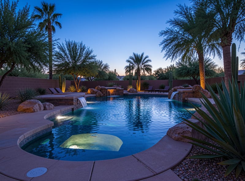 resort style pool landscaping Scottsdale AZ luxury backyard