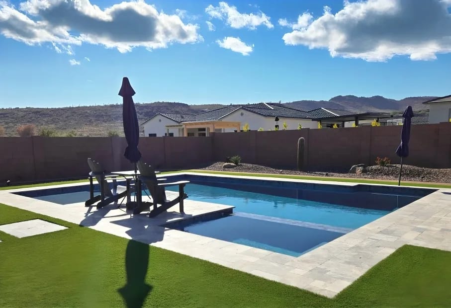 Custom pool build Gilbert AZ backyard