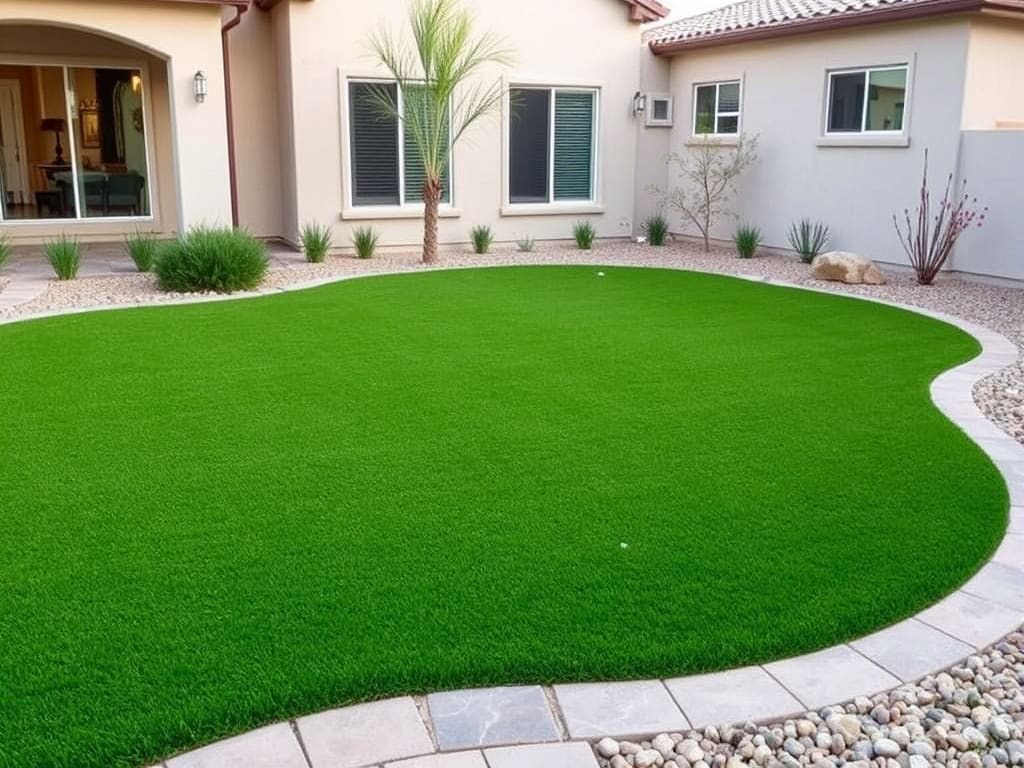 Premium artificial turf backyard installation in Chandler AZ