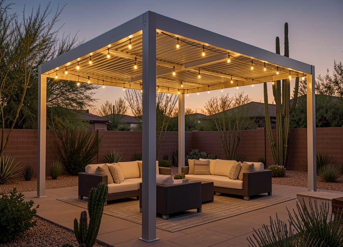 modern pergola shade structure Chandler AZ luxury outdoor living